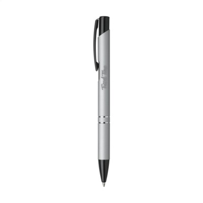 Branded Promotional EBONY RUBBER PEN in Silver Pen From Concept Incentives.