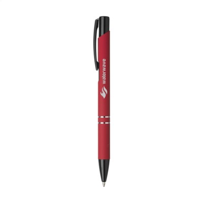 Branded Promotional EBONY RUBBER PEN in Red Pen From Concept Incentives.