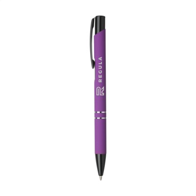 Branded Promotional EBONY RUBBER PEN in Purple Pen From Concept Incentives.