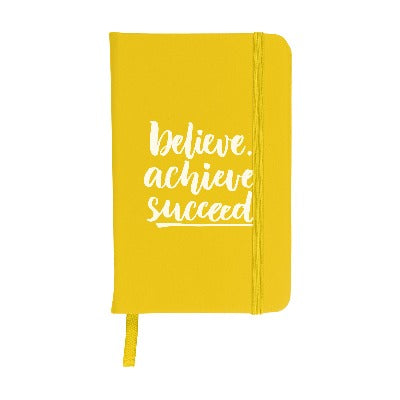 Branded Promotional POCKET NOTE BOOK A6 in Yellow Note Pad From Concept Incentives.