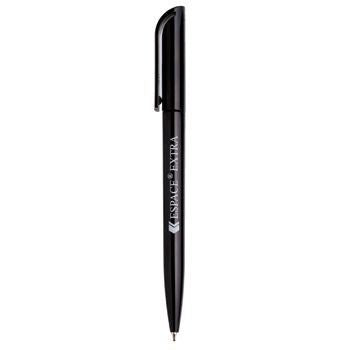 Branded Promotional ESPACE EXTRA TWIST ACTION PLASTIC BALL PEN in Solid Black Pen From Concept Incentives.