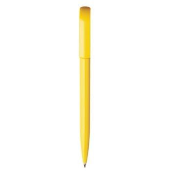 Branded Promotional ESPACE EXTRA TWIST ACTION PLASTIC BALL PEN in Yellow Pen From Concept Incentives.