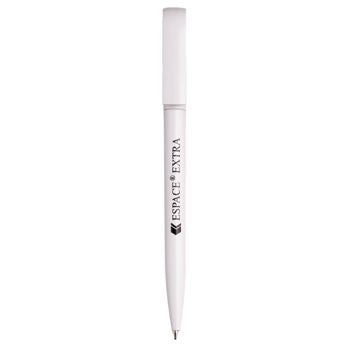 Branded Promotional ESPACE EXTRA TWIST ACTION PLASTIC BALL PEN in White Pen From Concept Incentives.