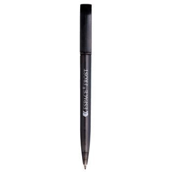 Branded Promotional ESPACE FROST TWIST ACTION PLASTIC BALL PEN in Black Pen From Concept Incentives.