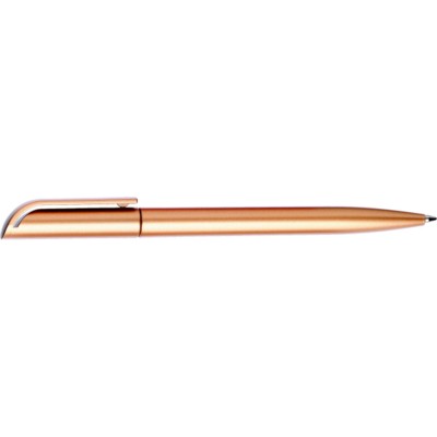 Branded Promotional ESPACE GOLD PLASTIC BALL PEN in Metallic Gold Finish Pen From Concept Incentives.