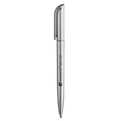 Branded Promotional ESPACE SILVER PLASTIC BALL PEN in Metallic Silver Finish Pen From Concept Incentives.