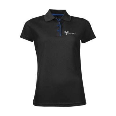 Branded Promotional SOLS CRICKET POLO LADIES in Black Polo Shirt From Concept Incentives.