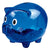 Branded Promotional PLASTIC TRANSLUCENT PIGGY BANK MONEY BOX in Blue Money Box From Concept Incentives.