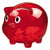 Branded Promotional PLASTIC TRANSLUCENT PIGGY BANK MONEY BOX in Red Money Box From Concept Incentives.