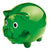 Branded Promotional PLASTIC TRANSLUCENT PIGGY BANK MONEY BOX in Green Money Box From Concept Incentives.