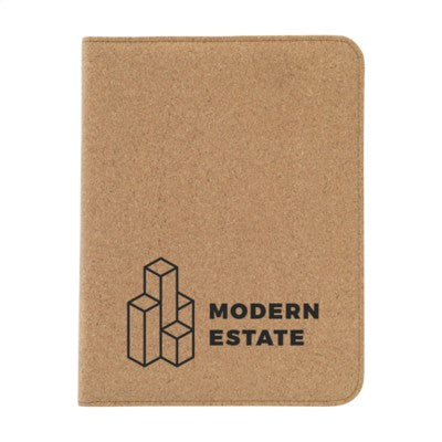 Branded Promotional ECO CONFERENCE CORK A5 FOLDER in Natural Conference Folder From Concept Incentives.