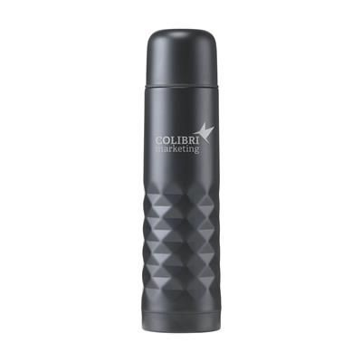 Branded Promotional GRAPHIC THERMO BOTTLE in Black Travel Mug From Concept Incentives.