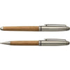 Branded Promotional BAMBOO WOOD BALL PEN & ROLLERBALL PEN SET Pen Set From Concept Incentives.