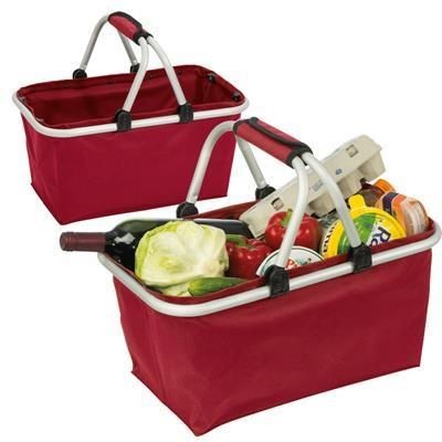 Branded Promotional BADEN-BADEN SHOPPING BASKET in Red Shopping Basket From Concept Incentives.