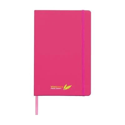 Branded Promotional POCKET NOTE BOOK A5 in Pink Jotter From Concept Incentives.