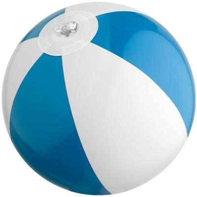Branded Promotional MINI BEACH BALL in White & Blue Beach Ball From Concept Incentives.