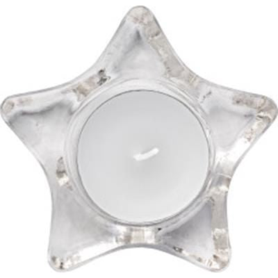 Branded Promotional STAR-SHAPED GLASS CANDLE HOLDER Candle Holder From Concept Incentives.