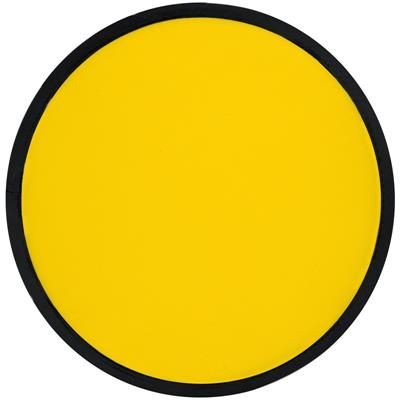 Branded Promotional FOLDING FRISBEE with Polyester Case in Yellow Frisbee From Concept Incentives.