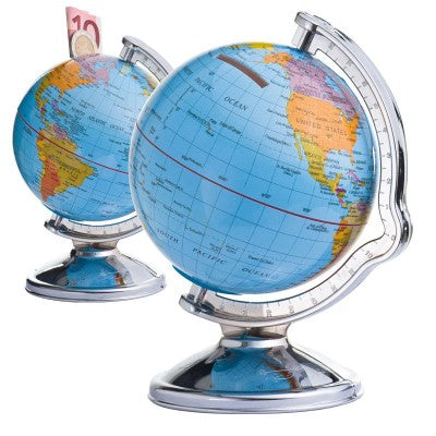 Branded Promotional GLOBE SAVINGS MONEY BOX Money Box From Concept Incentives.
