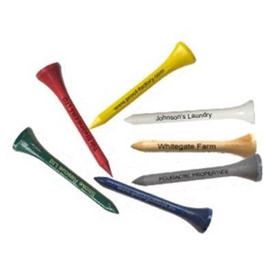 Branded Promotional BAGS OF 54MM WOOD GOLF TEE STRAIGHT LINE PRINT Golf Tee Pack From Concept Incentives.