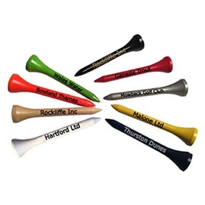 Branded Promotional 54MM WOOD GOLF TEE STRAIGHT LINE PRINT Golf Tee Pack From Concept Incentives.