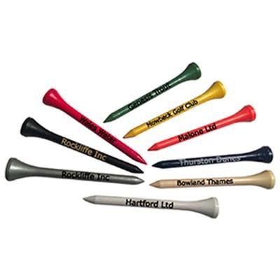 Branded Promotional 70MM WOOD GOLF TEE STRAIGHT LINE PRINT Golf Tee Pack From Concept Incentives.