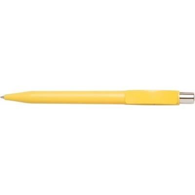 Branded Promotional CITY EXTRA MATT RETRACTABLE PLASTIC BALL PEN in Yellow Pen From Concept Incentives.