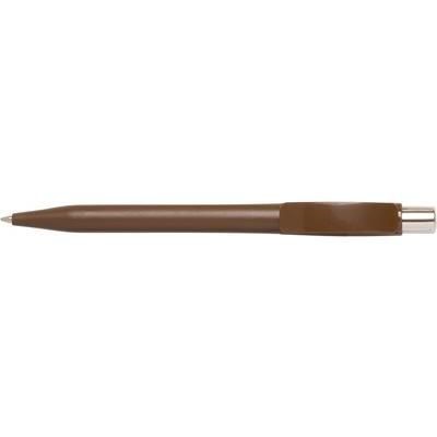 Branded Promotional CITY EXTRA MATT RETRACTABLE PLASTIC BALL PEN in Brown Pen From Concept Incentives.