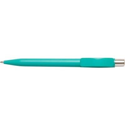 Branded Promotional CITY EXTRA MATT RETRACTABLE PLASTIC BALL PEN in Turquoise Pen From Concept Incentives.