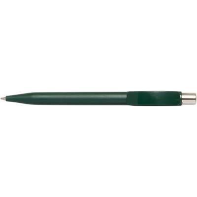 Branded Promotional CITY EXTRA MATT RETRACTABLE PLASTIC BALL PEN in Dark Green Pen From Concept Incentives.