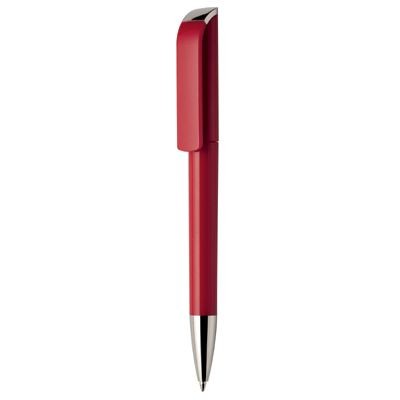 Branded Promotional TAG EXTRA SILVER TWIST ACTION PLASTIC BALL PEN in Solid Red with Silver Nose Cone Pen From Concept Incentives.