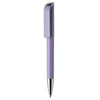 Branded Promotional TAG EXTRA SILVER TWIST ACTION PLASTIC BALL PEN in Solid Lilac with Silver Nose Cone Pen From Concept Incentives.