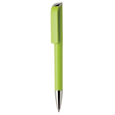 Branded Promotional TAG EXTRA SILVER TWIST ACTION PLASTIC BALL PEN in Solid Pale Green with Silver Nose Cone Pen From Concept Incentives.