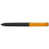 Branded Promotional PURE SOFT BLACK TWIST PLASTIC SOFT FEEL BALL PEN in Orange Pen From Concept Incentives.