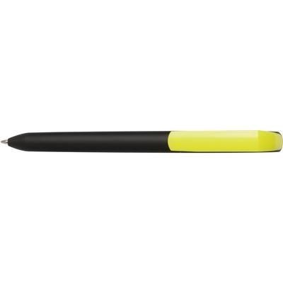 Branded Promotional PURE SOFT BLACK TWIST PLASTIC SOFT FEEL BALL PEN in Lime Pen From Concept Incentives.