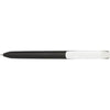 Branded Promotional PURE SOFT WHITE CLIP TWIST PLASTIC BALL PEN in Black Pen From Concept Incentives.