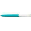 Branded Promotional PURE SOFT WHITE CLIP TWIST PLASTIC BALL PEN in Teal Pen From Concept Incentives.