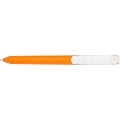 Branded Promotional PURE SOFT WHITE CLIP TWIST PLASTIC BALL PEN in Orange Pen From Concept Incentives.