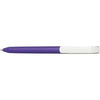 Branded Promotional PURE SOFT WHITE CLIP TWIST PLASTIC BALL PEN in Purple Pen From Concept Incentives.