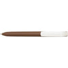 Branded Promotional PURE SOFT WHITE CLIP TWIST PLASTIC BALL PEN in Brown Pen From Concept Incentives.