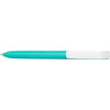 Branded Promotional PURE SOFT WHITE CLIP TWIST PLASTIC BALL PEN in Turquoise Pen From Concept Incentives.