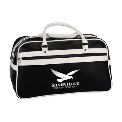 Branded Promotional RETRO SPORTS BAG in Black & White Bag From Concept Incentives.