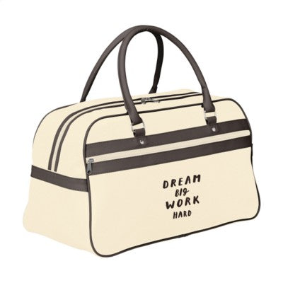 Branded Promotional RETROSPORT SPORTS BAG in Beige & Brown Bag From Concept Incentives.