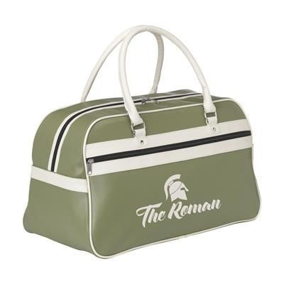 Branded Promotional RETROSPORT SPORTS BAG in Green & Beige Bag From Concept Incentives.