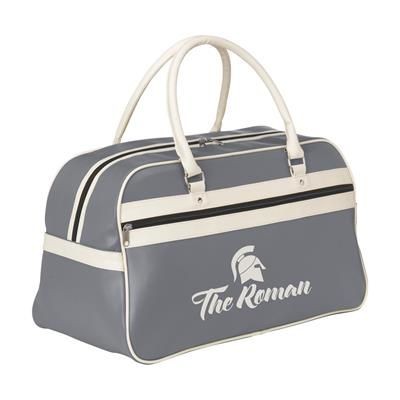 Branded Promotional RETROSPORT SPORTS BAG in Grey & Beige Bag From Concept Incentives.