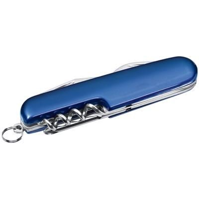 Branded Promotional 7-PIECE POCKET KNIFE in Blue Knife From Concept Incentives.