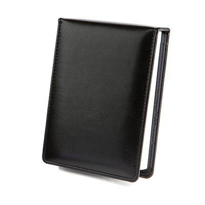 Branded Promotional DELUXE DESK JOTTER in Black E Leather Journal Note Book From Concept Incentives.