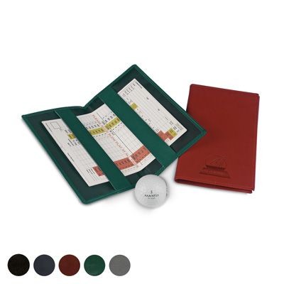 Branded Promotional GOLF SCORECARD HOLDER in Hampton Finecell Leather Golf Scorecard From Concept Incentives.