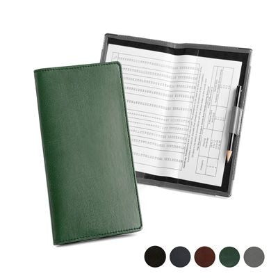 Branded Promotional GOLF SCORECARD HOLDER with Handicap Card in Hampton Finecell Leather Golf Scorecard From Concept Incentives.