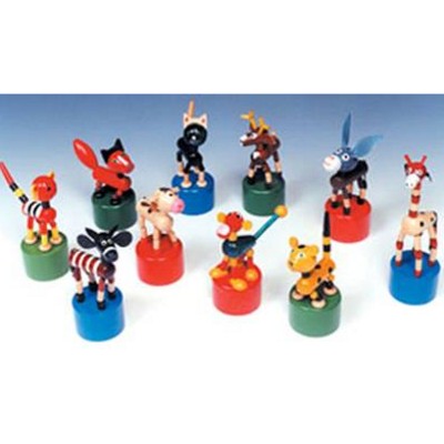 Branded Promotional ANIMAL PRESS UP WOOD TOY Collapsible Push Up Toy From Concept Incentives.